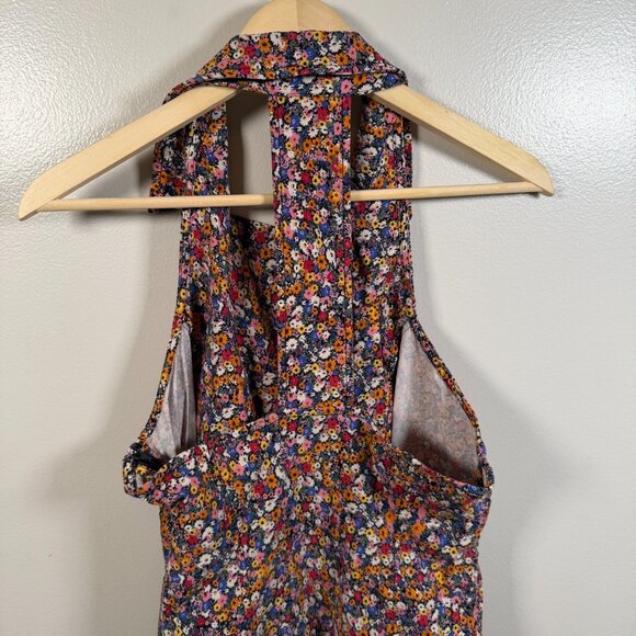 Maeve Anthropologie Amelia Floral Halter Collared Mini Dress Size Small Retro - Picture 8 of 10